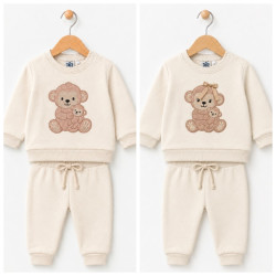 CONJUNTO BB MONITOS BEIGE